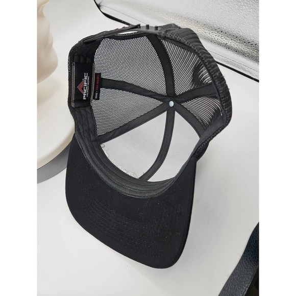 Pacific Headwear 104C Trucjer Cap Gray Black Payler Mesh Back Snap Back - Picture 6 of 7